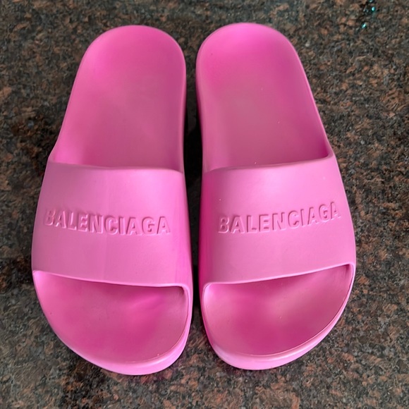 Balenciaga Shoes - Balenciaga pink pool slides size 38